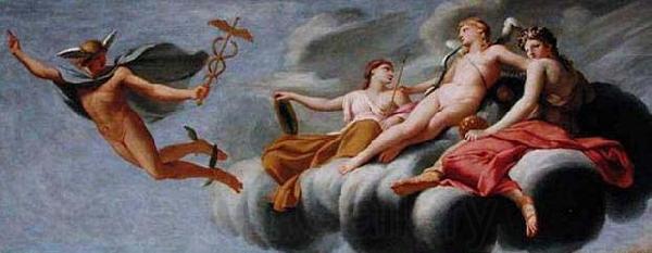 Eustache Le Sueur Cupid Ordering Mercury to Announce his Power to the Universe Norge oil painting art
